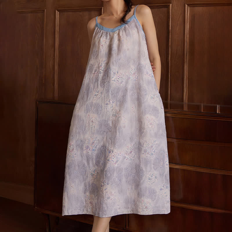 Lavender V-Neck Sleeveless Lounge Dress