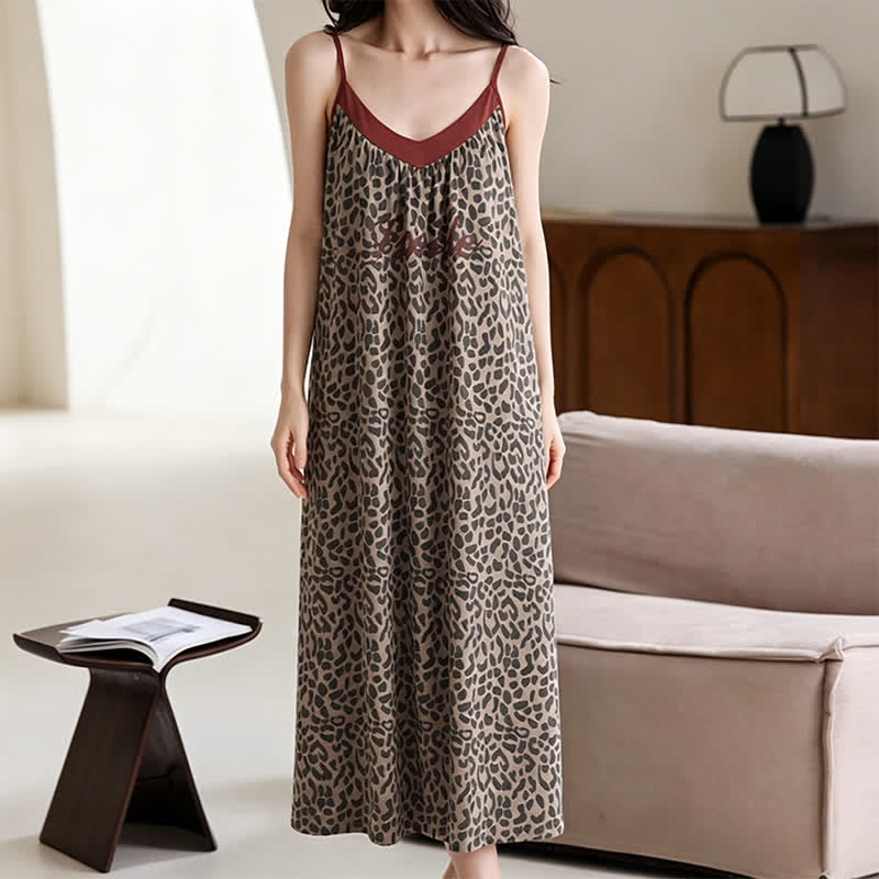 Leopard Print Cotton Night Dress