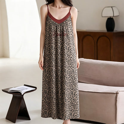 Leopard Print Cotton Night Dress