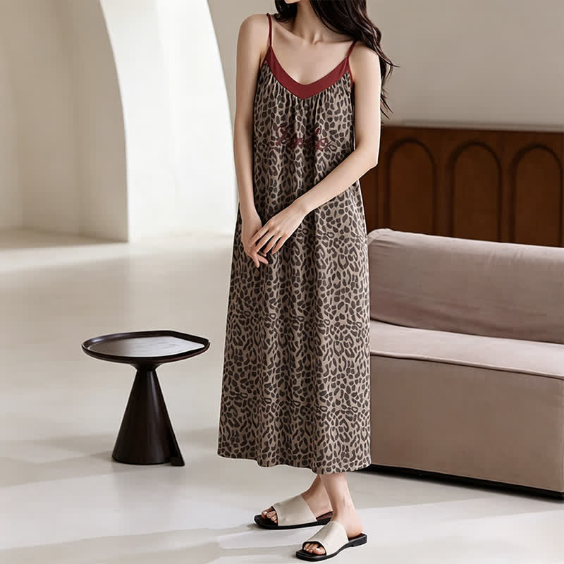 Leopard Print Cotton Night Dress