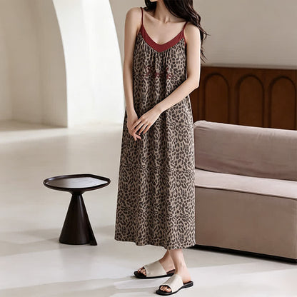 Leopard Print Cotton Night Dress
