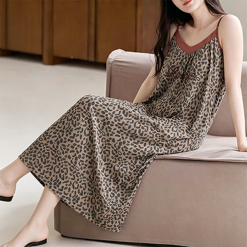 Leopard Print Cotton Night Dress