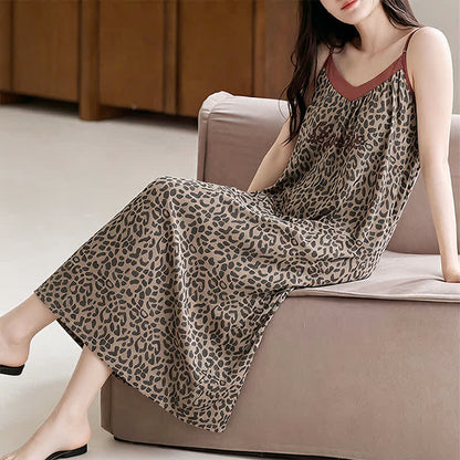 Leopard Print Cotton Night Dress