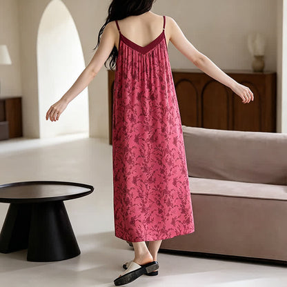 Rose Vine & Floral Cotton House Dress