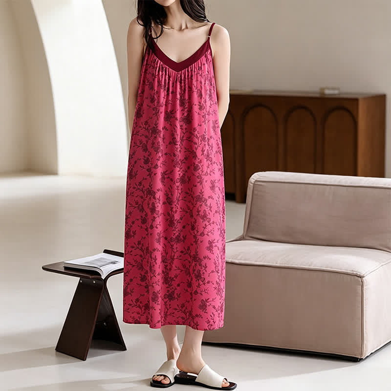 Rose Vine & Floral Cotton House Dress