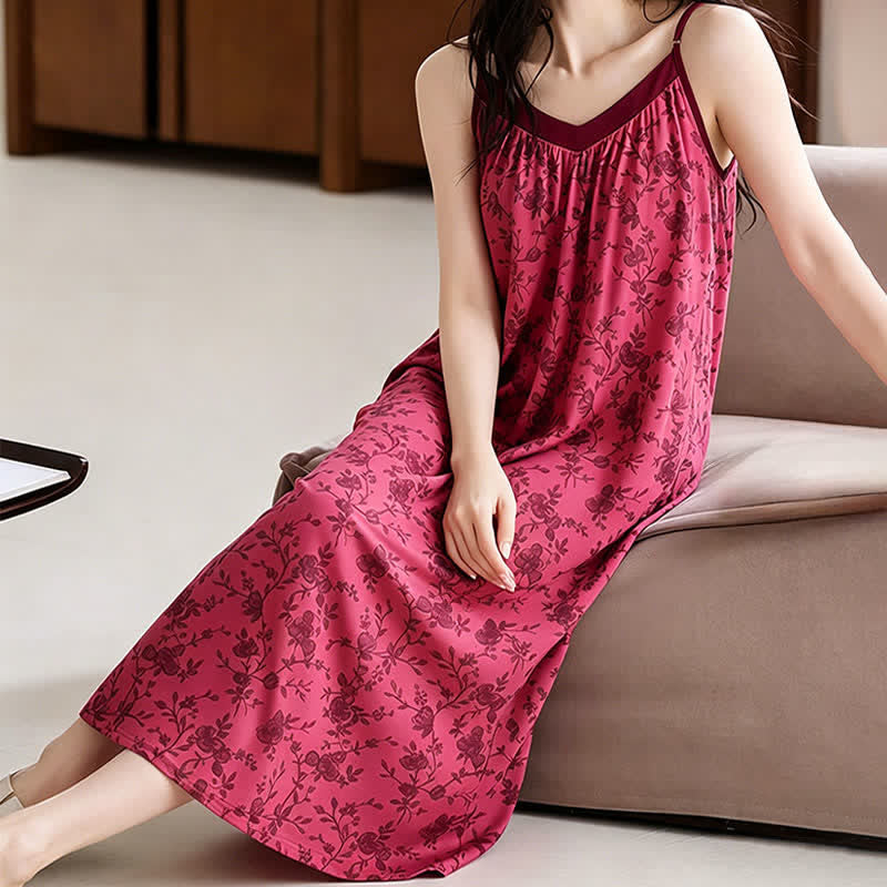 Rose Vine & Floral Cotton House Dress