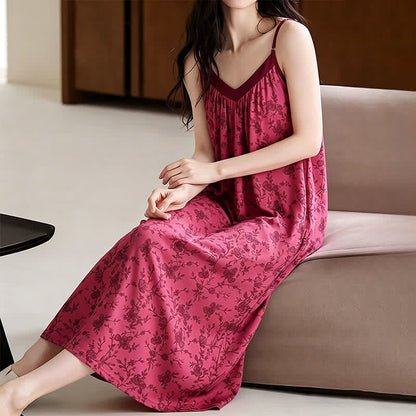 Rose Vine & Floral Cotton House Dress
