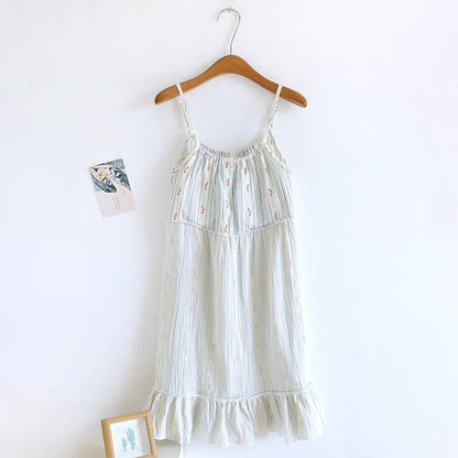 Sweet Floral Cotton Ruffle Cami Nightdress