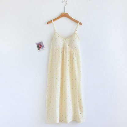 Rainbow Dot Cotton Gauze Lounge Dress