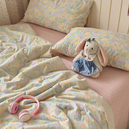Lace Greenery Cotton Bedding Set