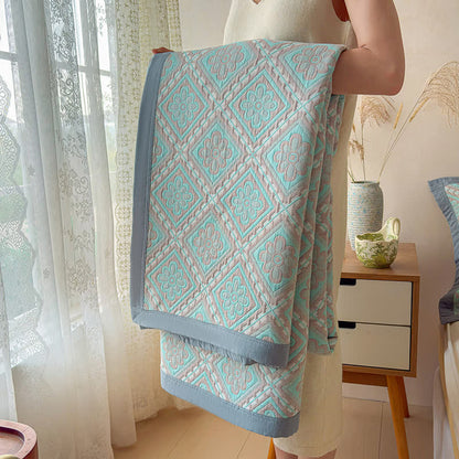 3-Layer Cotton Gauze Jacquard Bedspread Quilt