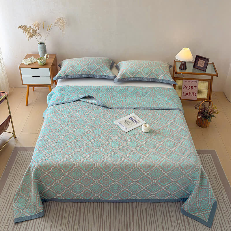 3-Layer Cotton Gauze Jacquard Bedspread Quilt