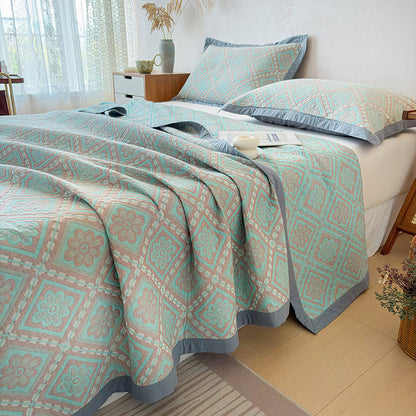 3-Layer Cotton Gauze Jacquard Bedspread Quilt