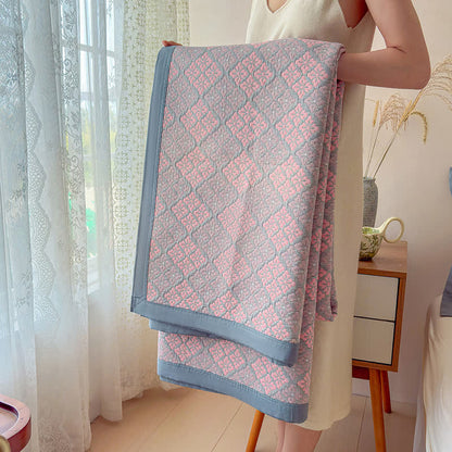 Cotton Gauze Yarn-Dyed Reversible Bedspread Quilt