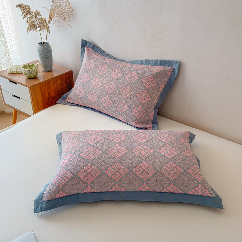 Cotton Gauze Yarn-Dyed Reversible Bedspread Quilt