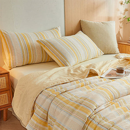 Soft Plaid Pure Summer Bedding Set