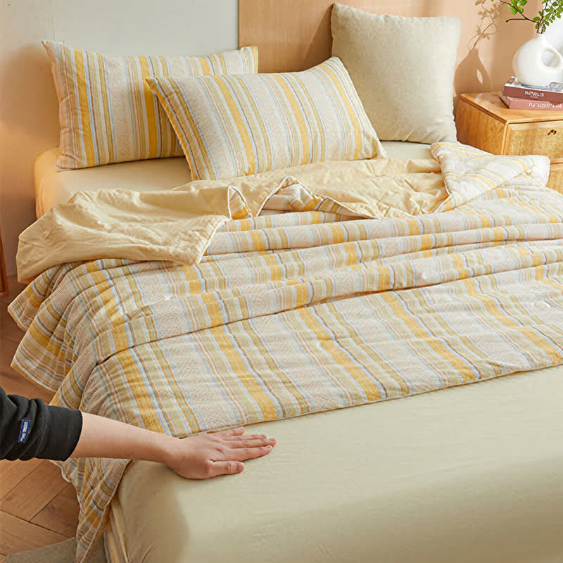 Soft Plaid Pure Summer Bedding Set