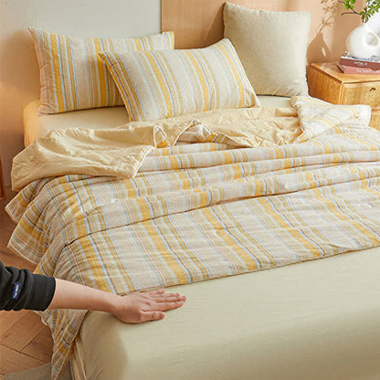 Soft Plaid Pure Summer Bedding Set