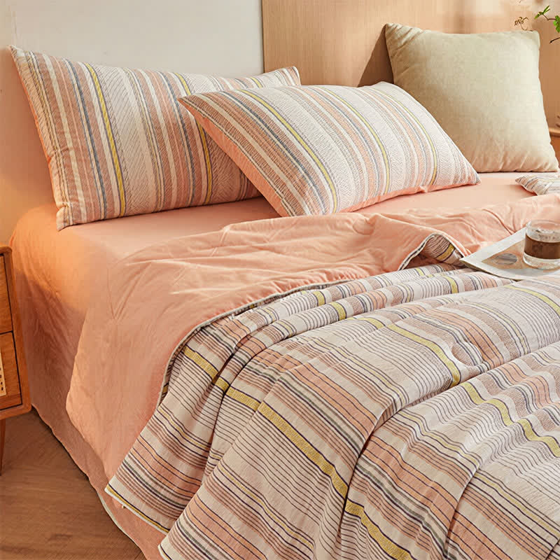 Soft Plaid Pure Summer Bedding Set