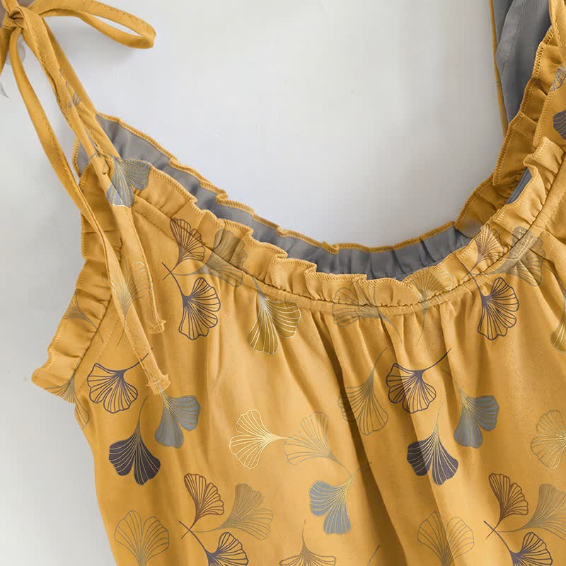 Ginkgo Leaf Cami Top & Pants Pajama Set