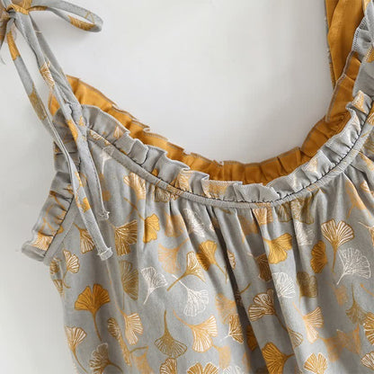 Ginkgo Leaf Cami Top & Pants Pajama Set