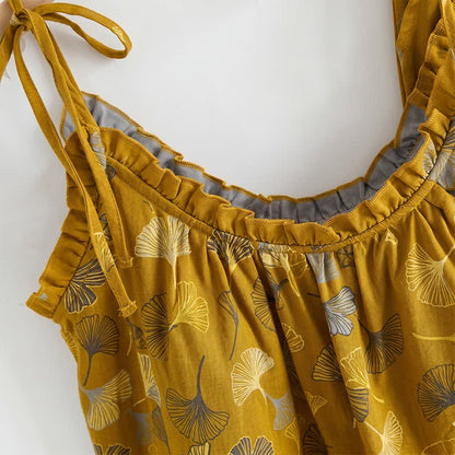 Ginkgo Leaf Cami Top & Pants Pajama Set
