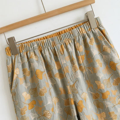 Ginkgo Leaf Cami Top & Pants Pajama Set