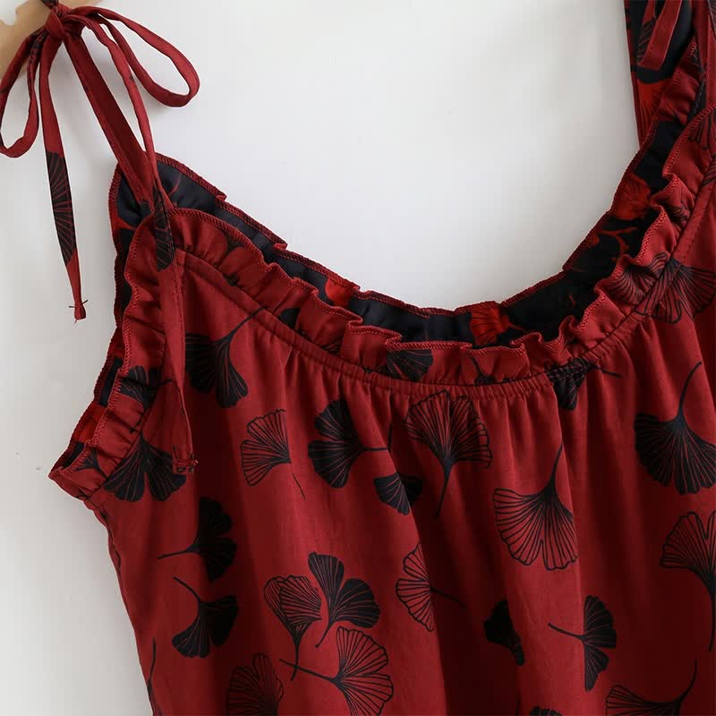Ginkgo Leaf Cami Top & Pants Pajama Set