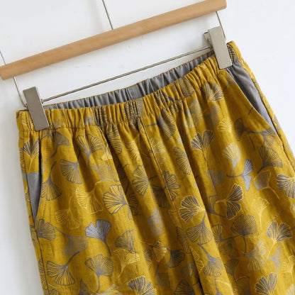 Ginkgo Leaf Cami Top & Pants Pajama Set
