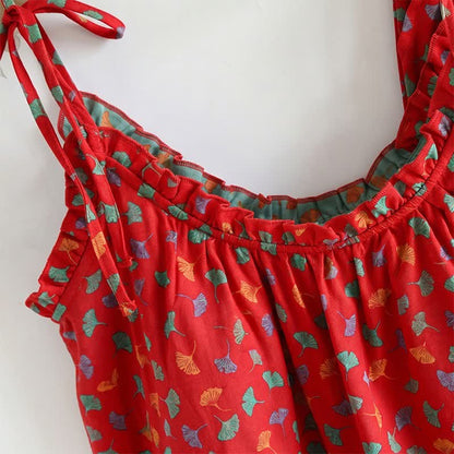 Ginkgo Biloba Leaf Cami Pajama Set