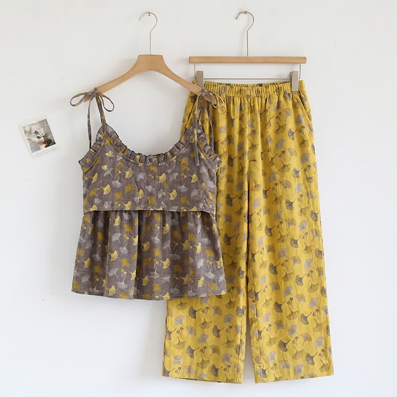 Ginkgo Biloba Leaf Cami Pajama Set