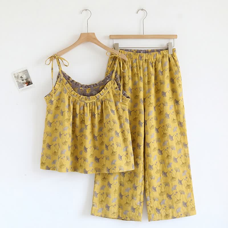 Ginkgo Biloba Leaf Cami Pajama Set