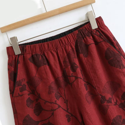 Elegant Ginkgo Cami Cotton Pajama Set