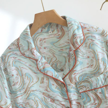 Abstract Print Cotton Gauze Lounge Set