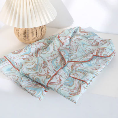 Abstract Print Cotton Gauze Lounge Set