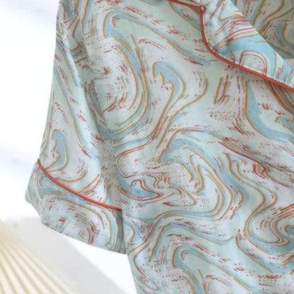 Abstract Print Cotton Gauze Lounge Set