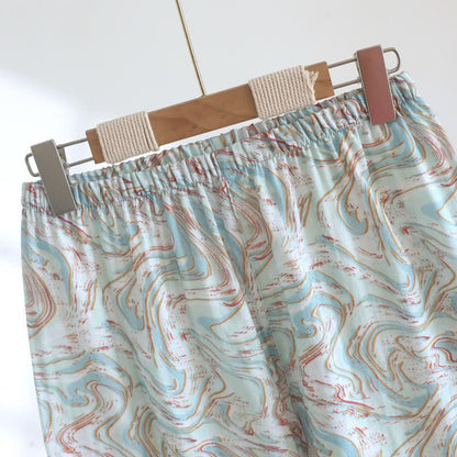 Abstract Print Cotton Gauze Lounge Set