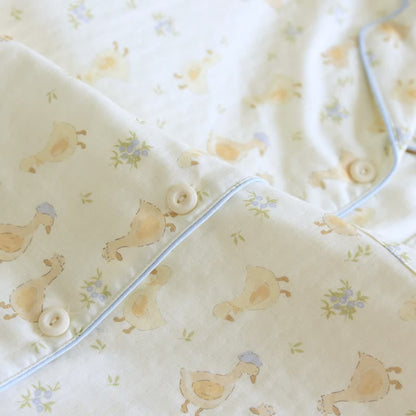 Cotton Duck Print Three Piece Loungewear