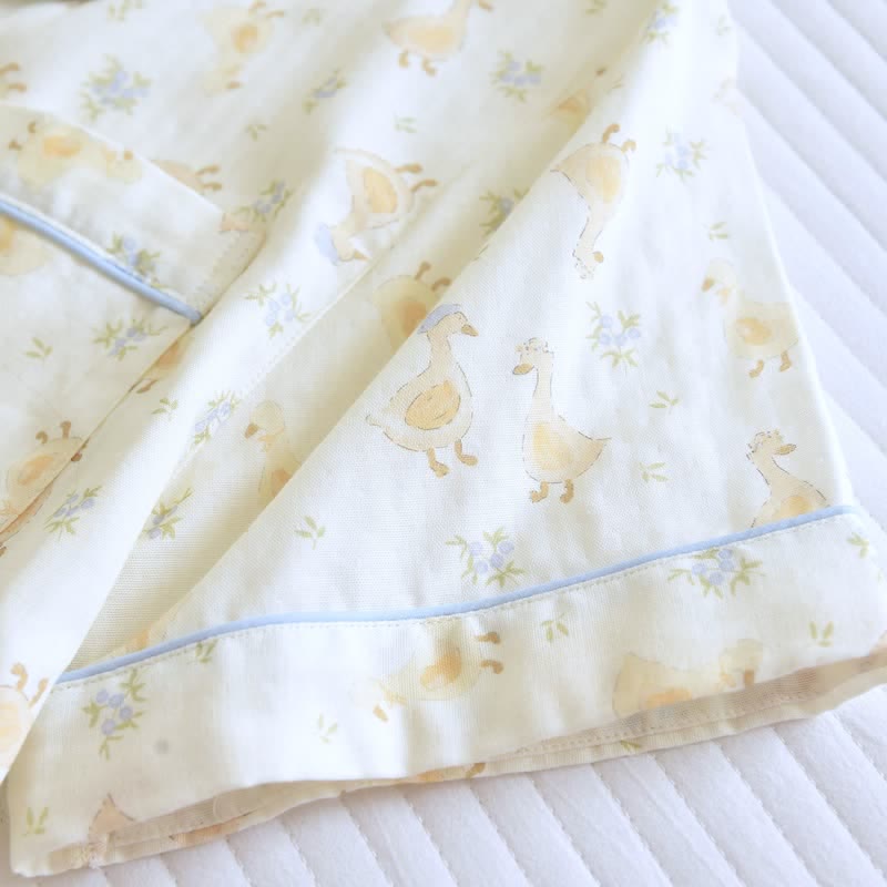 Cotton Duck Print Three Piece Loungewear