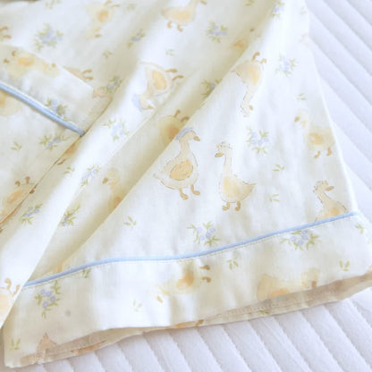 Cotton Duck Print Three Piece Loungewear