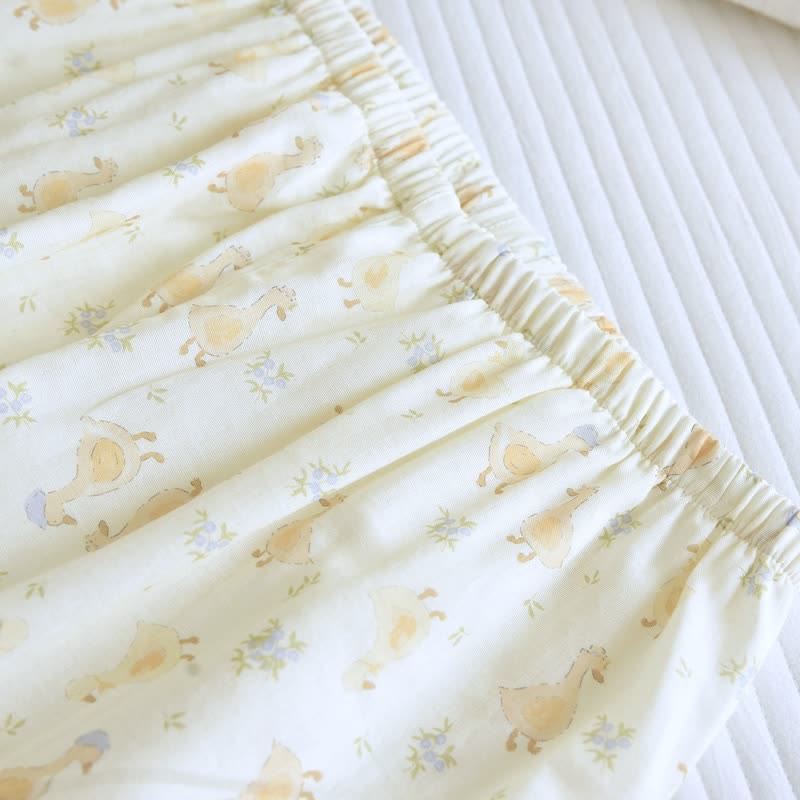Cotton Duck Print Three Piece Loungewear