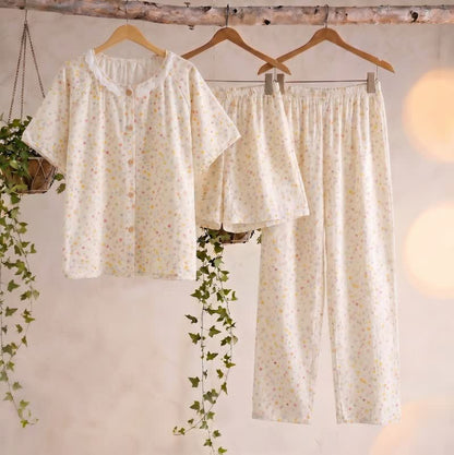 Star Print Cotton Loungewear Set(3PCS)