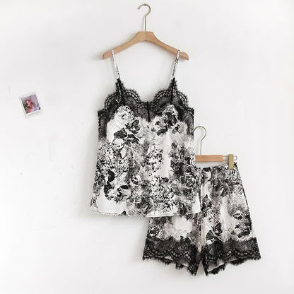 Vintage Floral Lace Cami & Shorts Set
