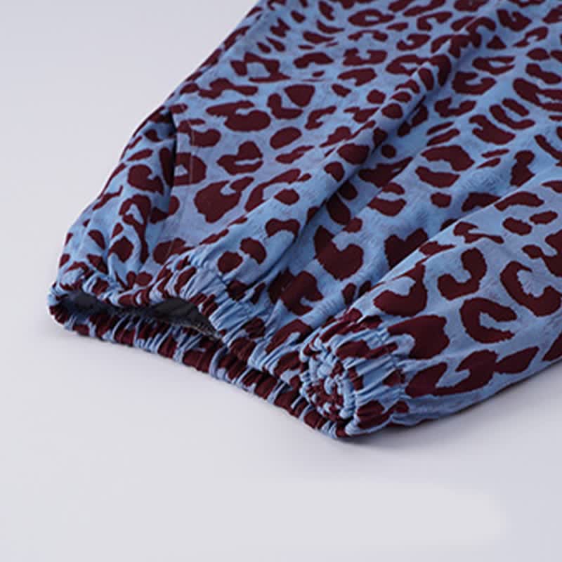 Blue Leopard Print Cami Loungewear Set
