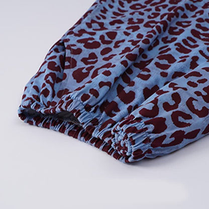 Blue Leopard Print Cami Loungewear Set