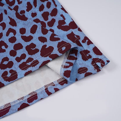 Blue Leopard Print Cami Loungewear Set