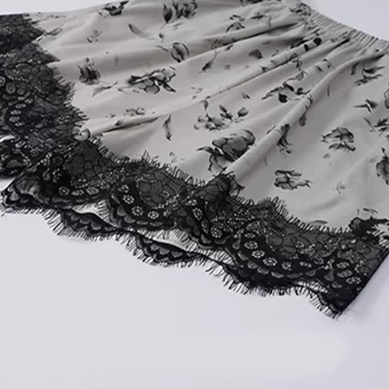 Romantic Floral Lace Cami Pajama Set
