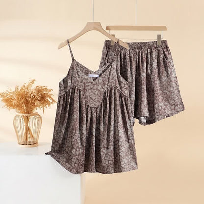 Vintage Print Cami & Shorts Pajama Set
