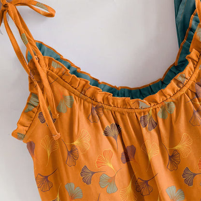 Ginkgo Leaf Cami Top & Pants Pajama Set