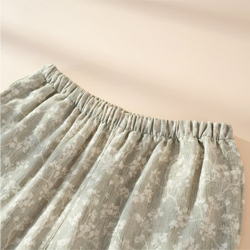 Soft Floral Cotton Button Front Pajamas
